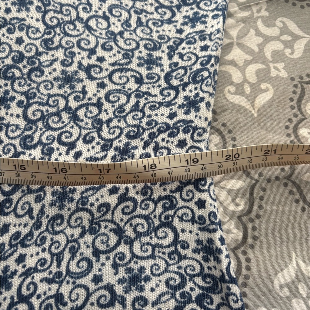 Sahalie Floral Long Sleeve Sweater Dress in Blue and White - Picture 9 of 9